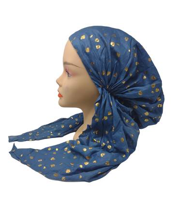 SG PR07-J Jeans Gold Foil Adjustable Pre-Tied Bandanna myselflingerie.com